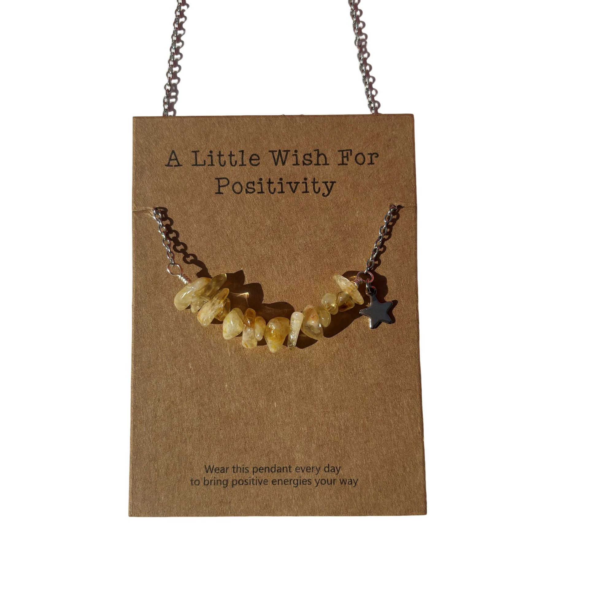 許願卡片療愈碎水晶項鏈