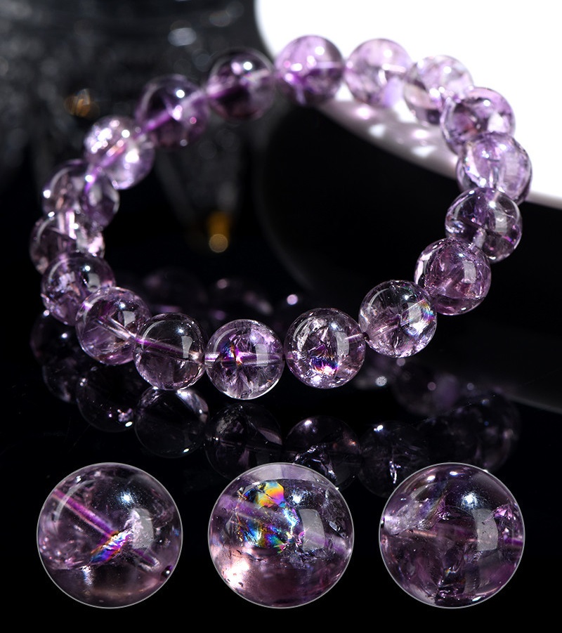 健康守護紫阿賽水晶手鏈