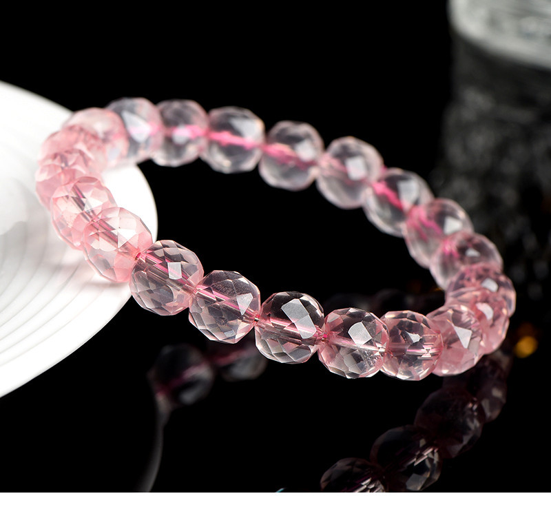 天然粉晶玫瑰手串