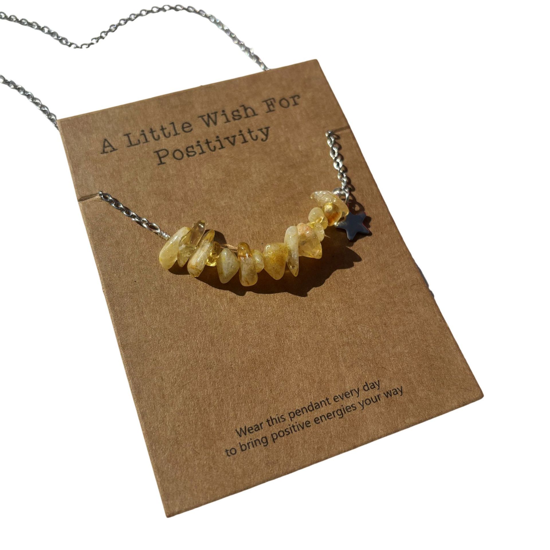 許願卡片療愈碎水晶項鏈