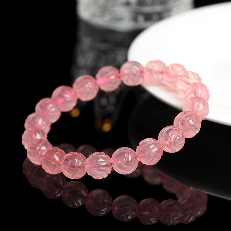 天然粉晶玫瑰手串