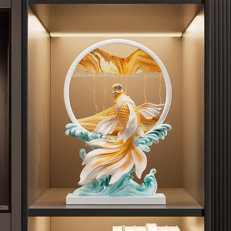 lvy年年有餘流沙擺件