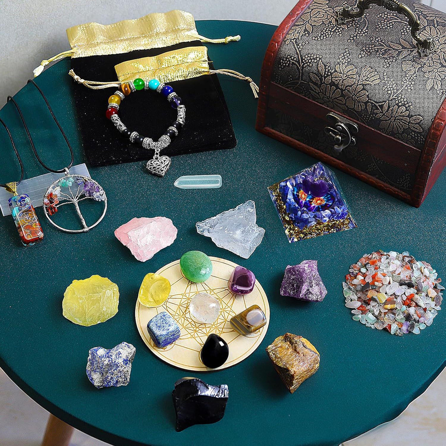 魔法塔羅七色水晶石奧根組合套裝