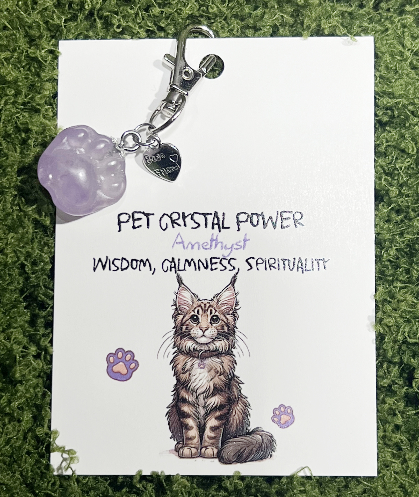 天然水晶貓爪鑰匙扣