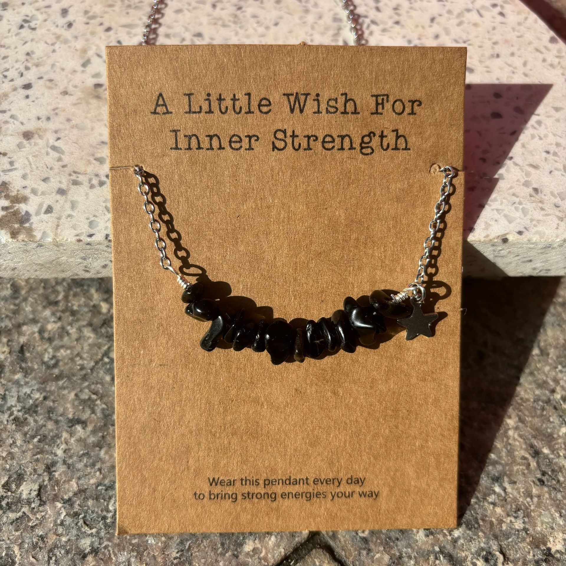 許願卡片療愈碎水晶項鏈