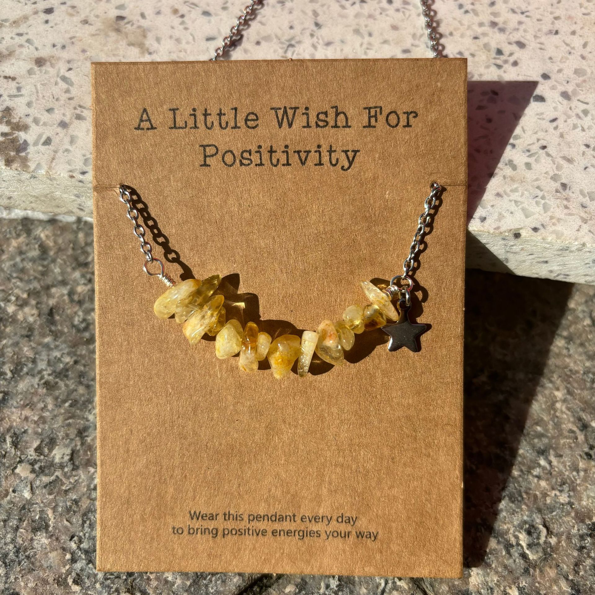 許願卡片療愈碎水晶項鏈