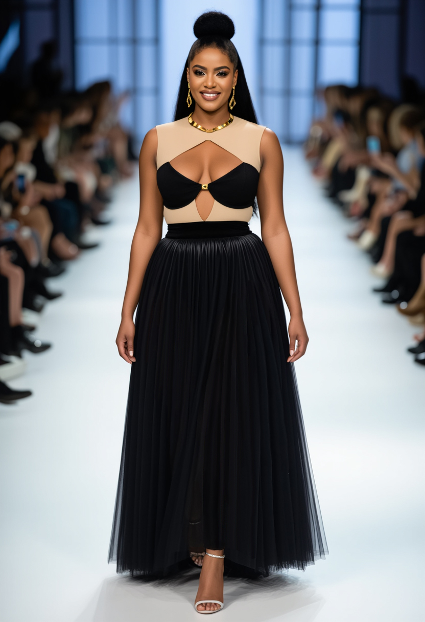 Colorblock Cutout Sleeveless Tulle Party Maxi Dresses-Black [Pre Order]