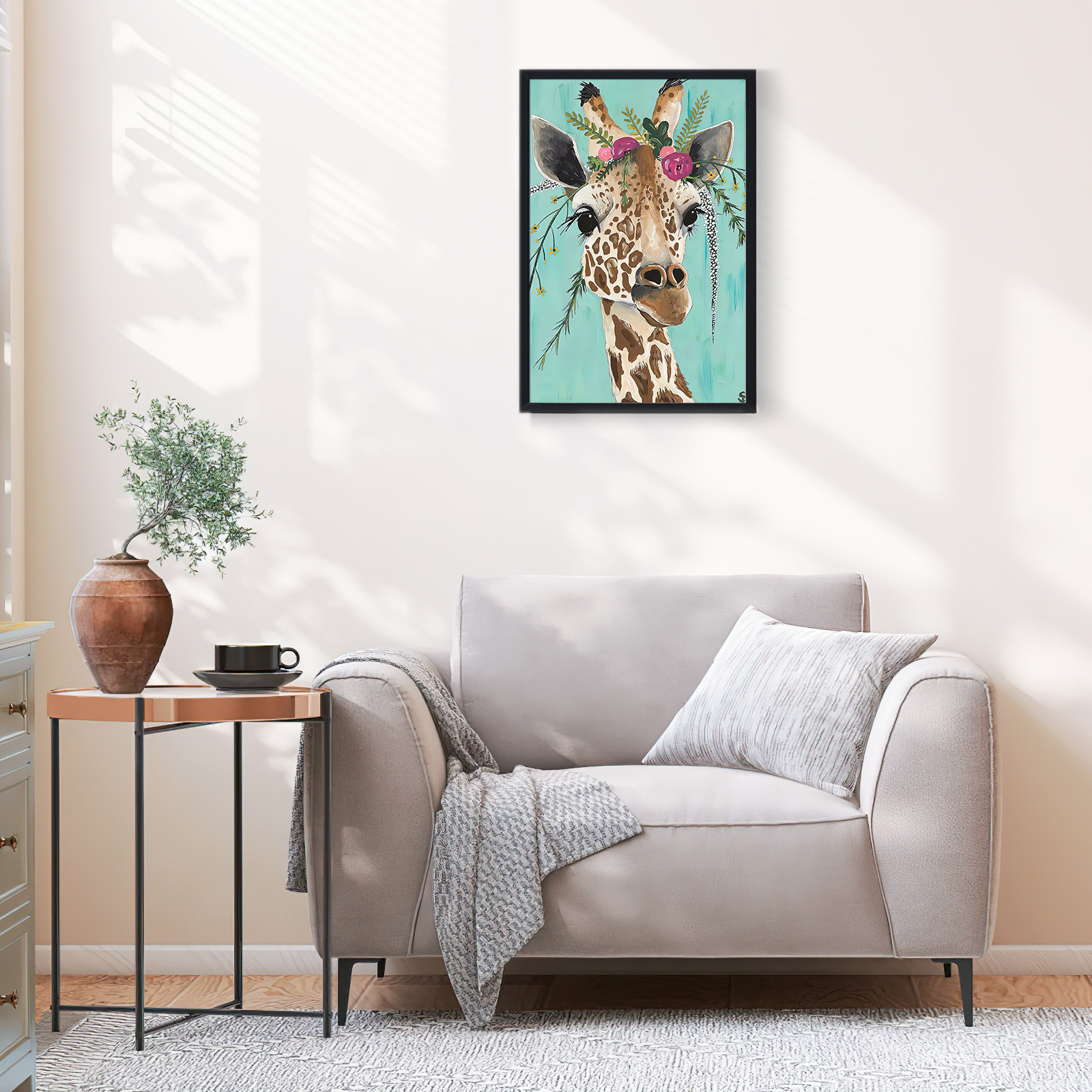  Roll over image to zoom in Ginkko Paint by Numbers Kit for Adults Beginner & Kids Ages 8-12 with Wooden Frame Easy Acrylic on Canvas 9x12 inch with Paints and Brushes, Giraffe(Include Framed)