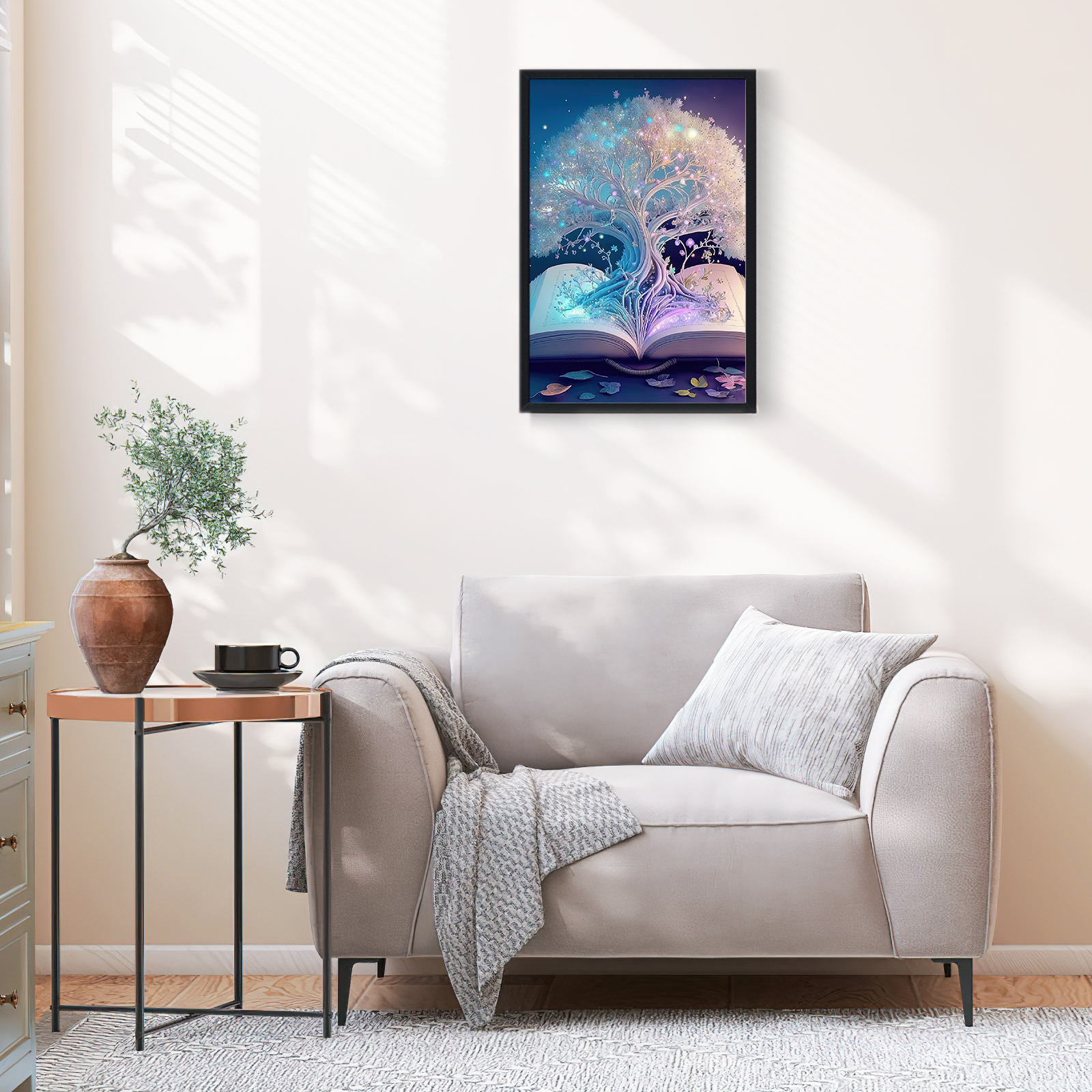  Ginkko Paint by Numbers Kit for Adults Beginner & Kids Ages 8-12 with Wooden Frame Easy Acrylic on Canvas 9x12 inch with Paints and Brushes, Crystal Tree(Include Framed)