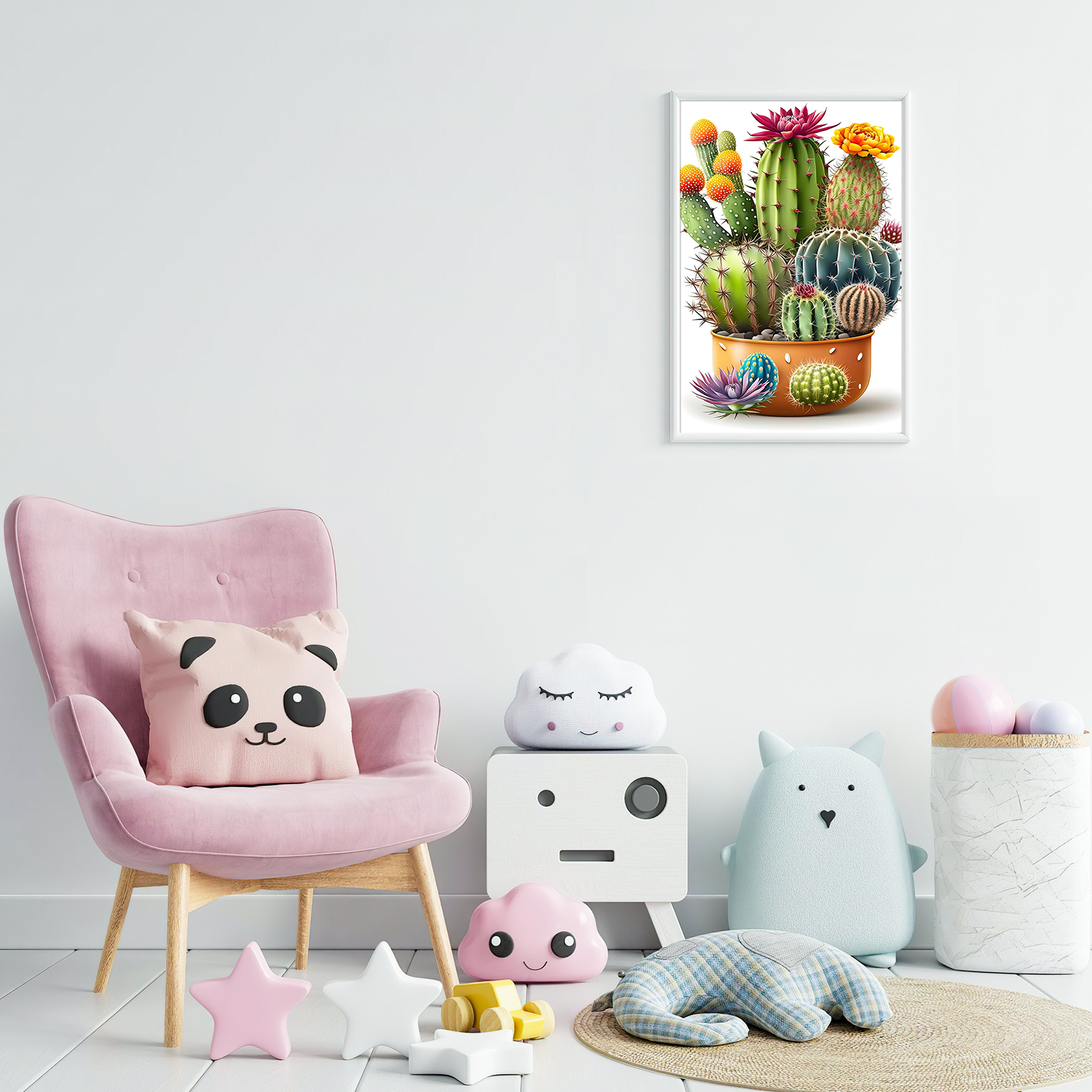 Ginkko Paint by Numbers Kit for Adults Beginner & Kids Ages 8-12 with Wooden Frame Easy Acrylic on Canvas 12x16 inch with Paints and Brushes, Cactus (Include Framed)