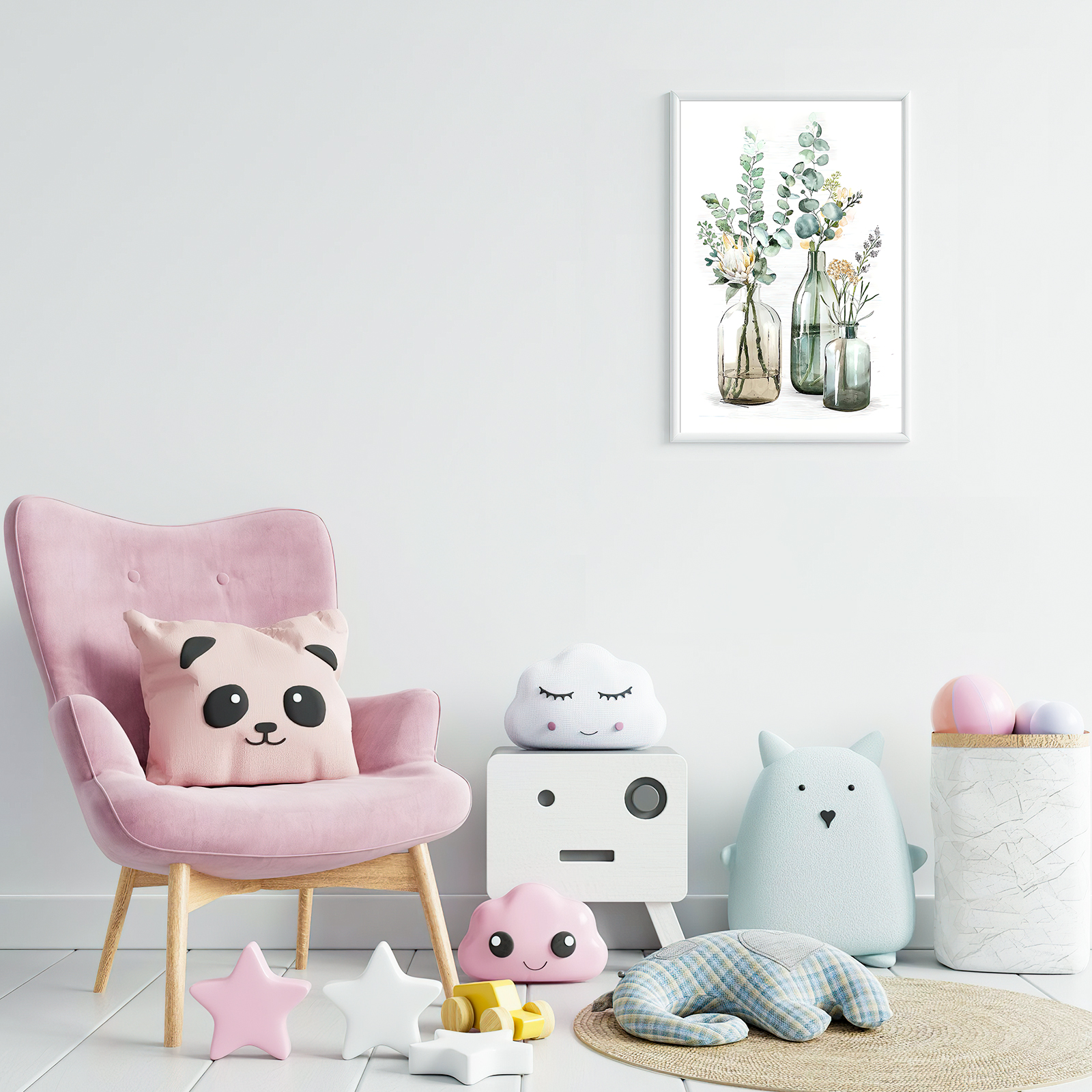 Ginkko Paint by Numbers Kit for Adults Beginner & Kids Ages 8-12 with Wooden Frame Easy Acrylic on Canvas 12x16 inch with Paints and Brushes, Bottle Flower (Include Framed)