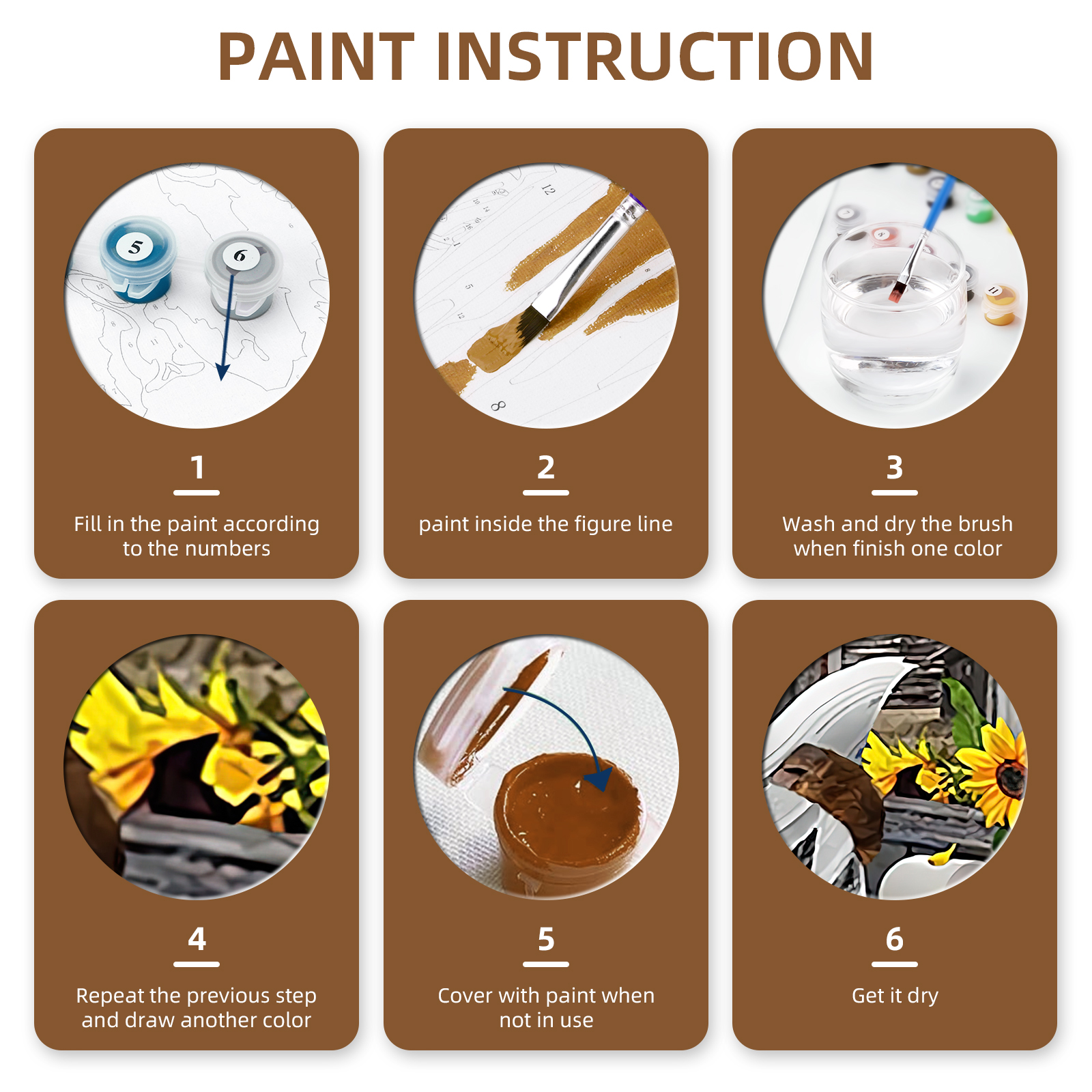 Ginkko Paint by Numbers Kit for Adults Beginner & Kids Ages 8-12 with Wooden Frame Easy Acrylic on Canvas 9x12 inch with Paints and Brushes, Cattle and Newspapers (Include Framed)