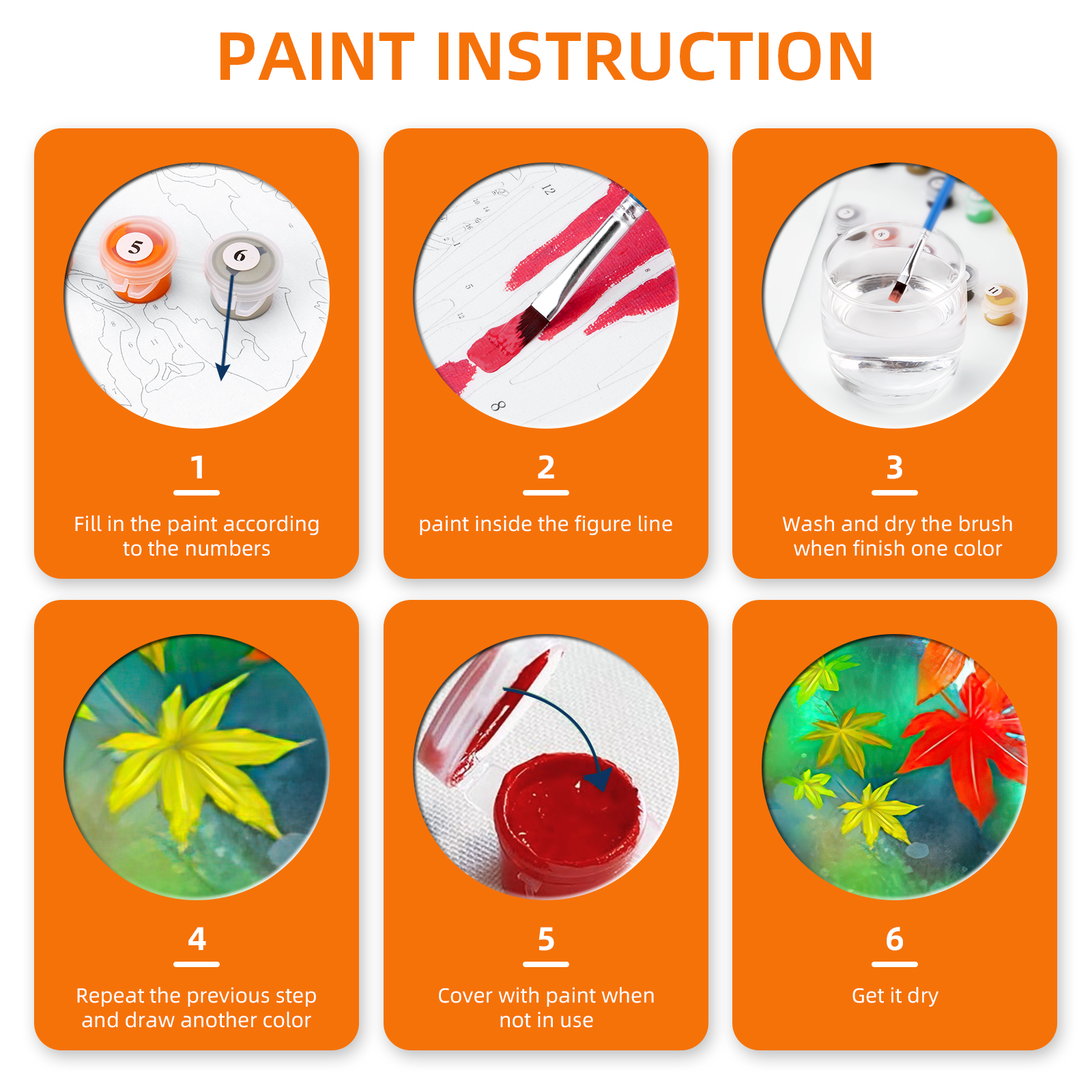 Ginkko Paint by Numbers Kit for Adults Beginner & Kids Ages 8-12 with Wooden Frame Easy Acrylic on Canvas 9x12 inch with Paints and Brushes, Fox(Include Framed)