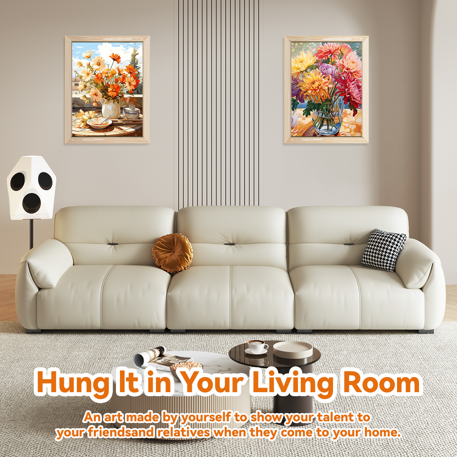 Ginkko Painting By Numbers Adults, DIY Flower with Brushes and Acrylic Paints Hand Painted Oil Painting Canvas for Home Decor, 30×40CM 2 Pack, (Flower 02)