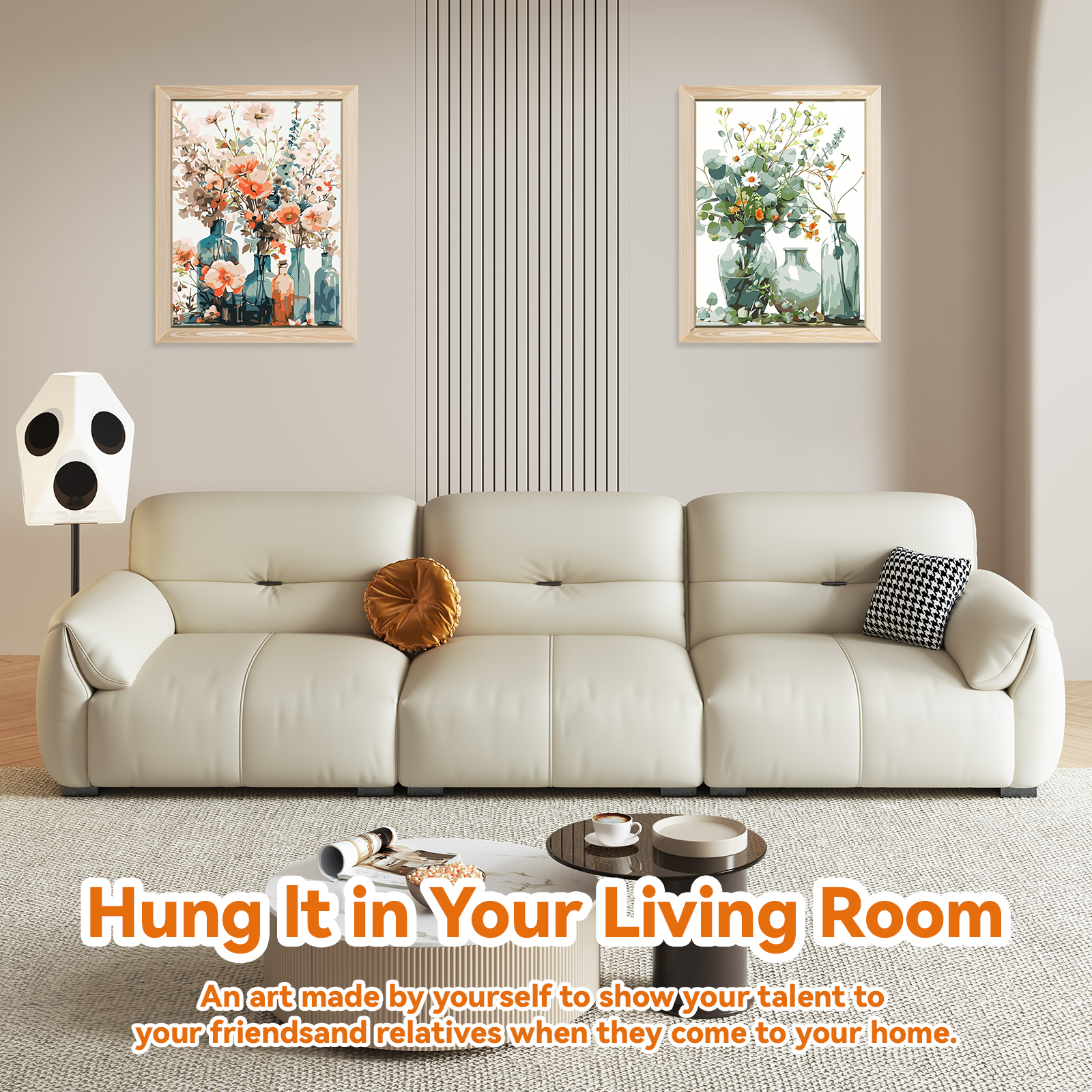 Ginkko Painting By Numbers Adults, DIY Flower with Brushes and Acrylic Paints Hand Painted Oil Painting Canvas for Home Decor, 30×40CM 2 Pack, (Flower 01)