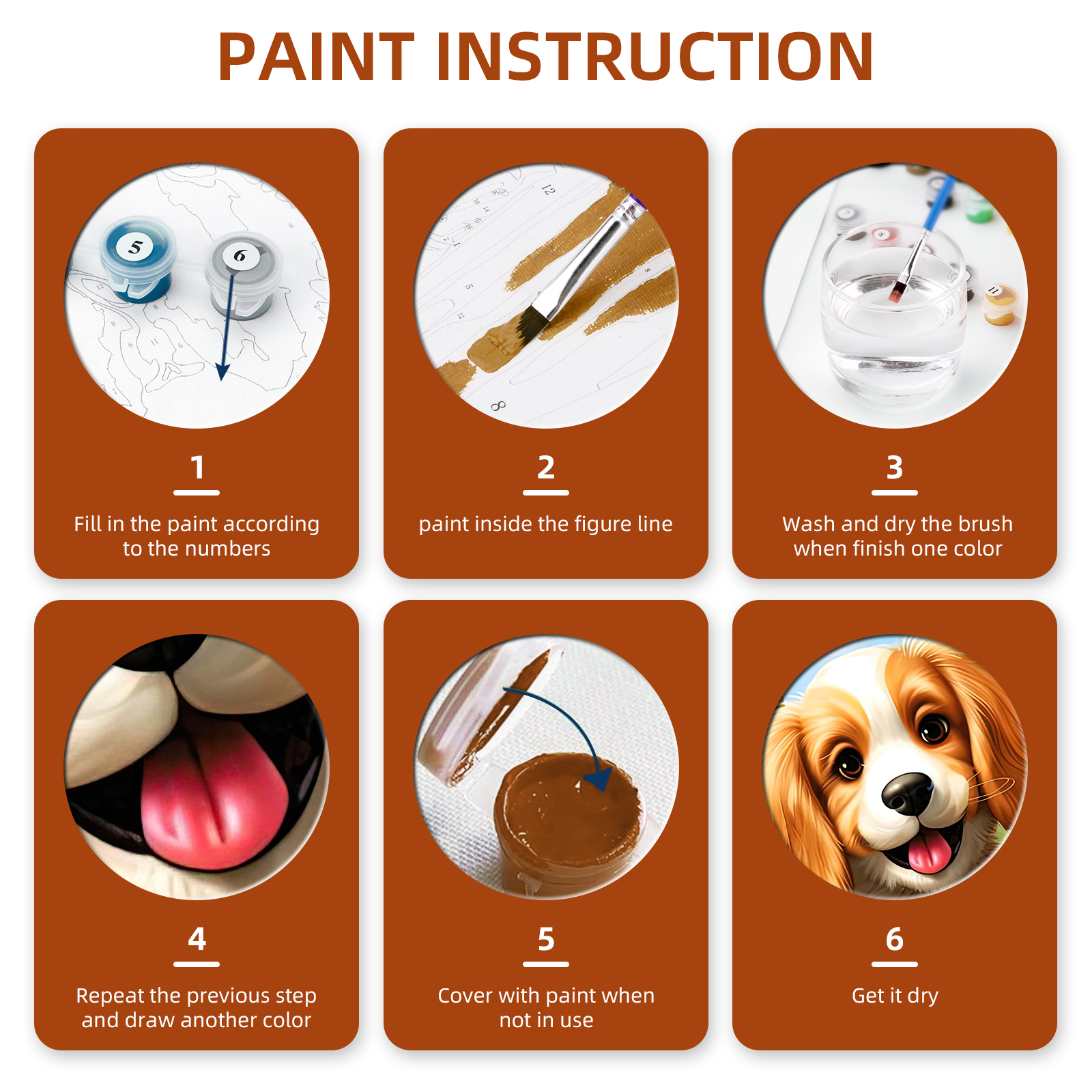Ginkko Paint by Numbers Kit for Adults Beginner & Kids Ages 8-12 with Wooden Frame Easy Acrylic on Canvas 9x12 inch with Paints and Brushes, Dog and Butterflies(Include Framed)