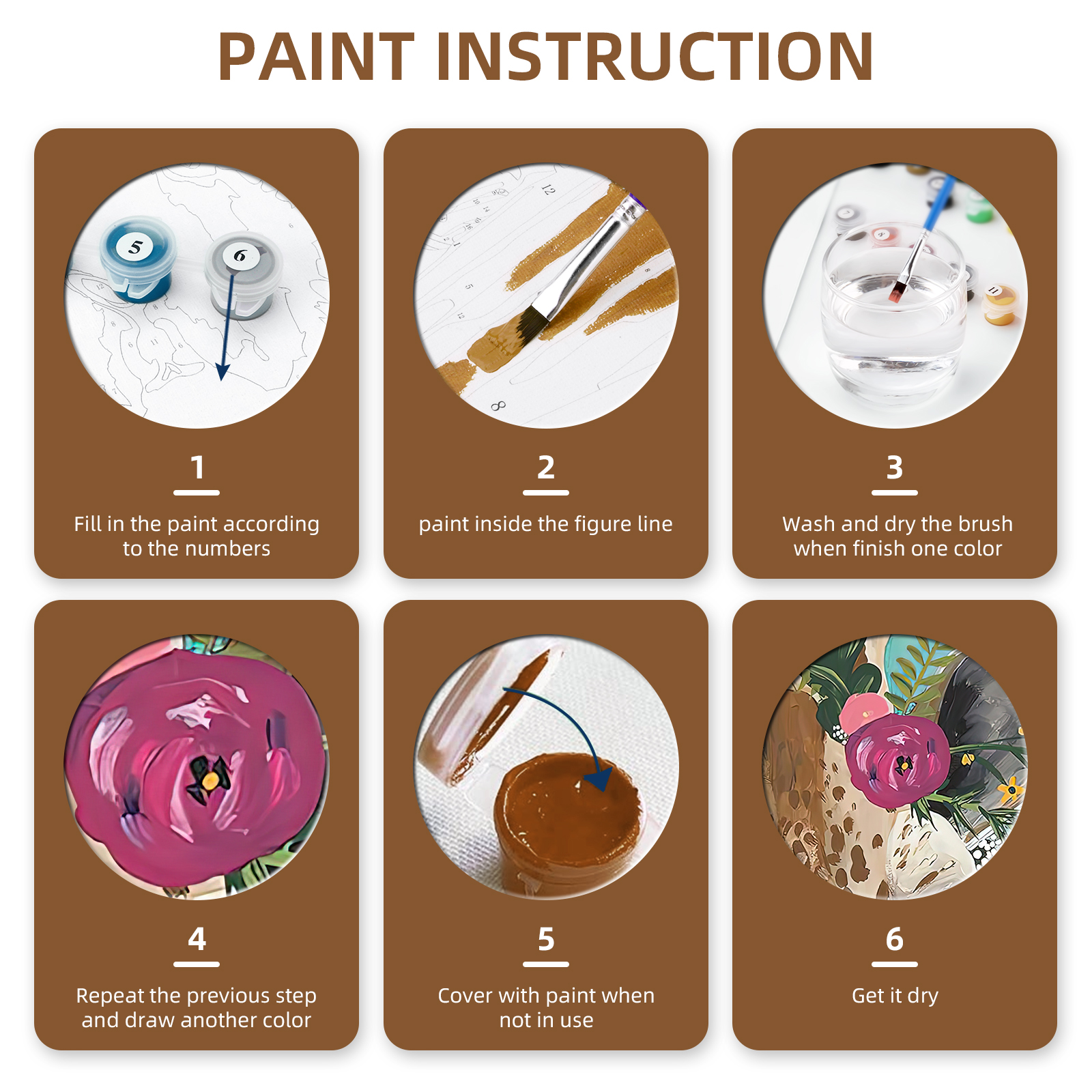  Roll over image to zoom in Ginkko Paint by Numbers Kit for Adults Beginner & Kids Ages 8-12 with Wooden Frame Easy Acrylic on Canvas 9x12 inch with Paints and Brushes, Giraffe(Include Framed)