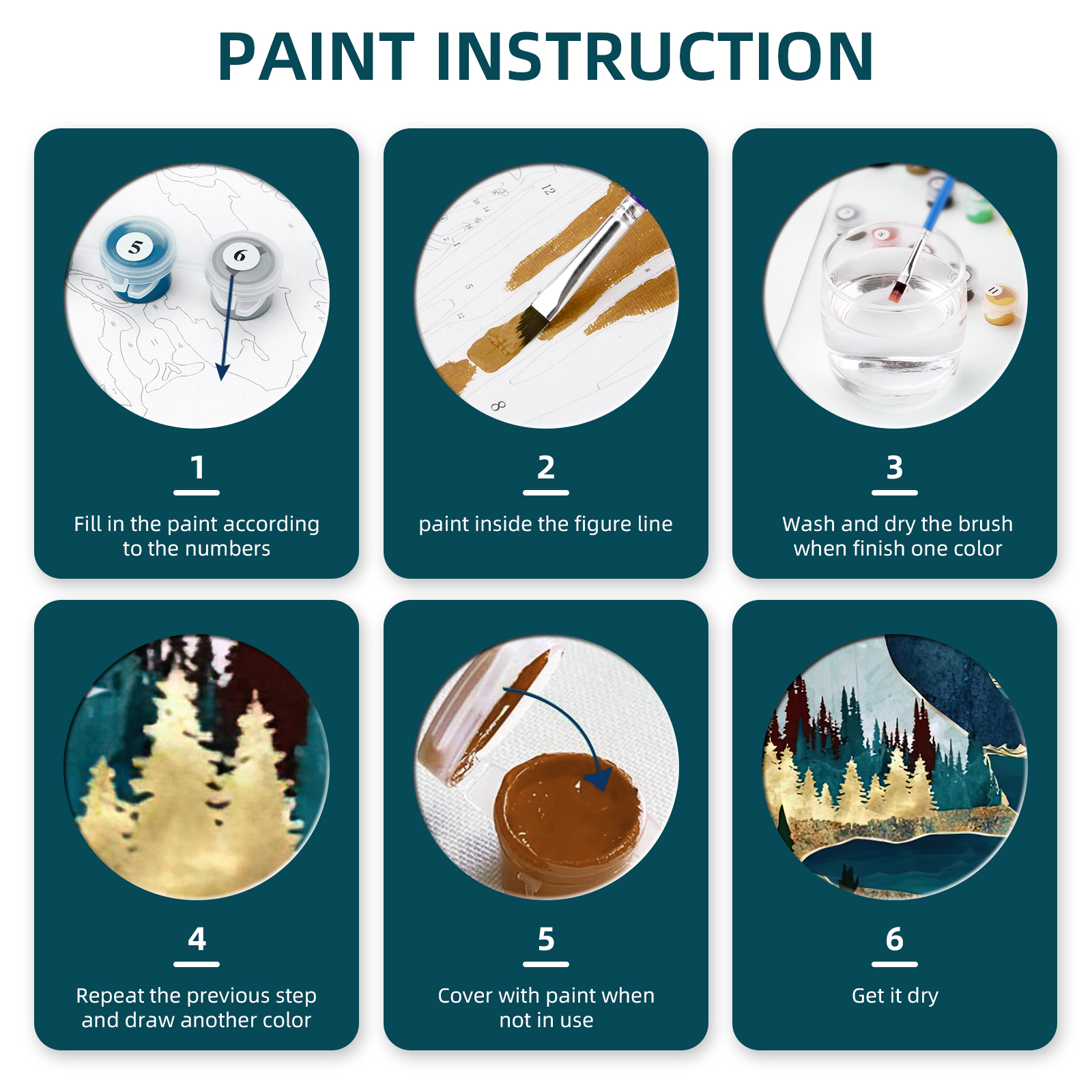 Ginkko Paint by Numbers Kit for Adults Beginner & Kids Ages 8-12 with Wooden Frame Easy Acrylic on Canvas 9x12 inch with Paints and Brushes, River(Include Framed)