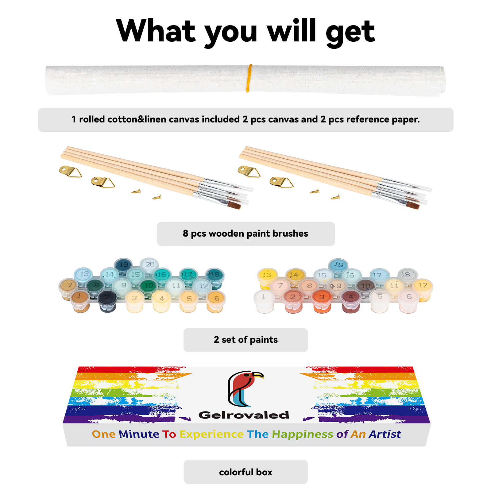 Ginkko Painting By Numbers Adults, DIY Flower with Brushes and Acrylic Paints Hand Painted Oil Painting Canvas for Home Decor, 30×40CM 2 Pack, (Snow Mountain Scenery)