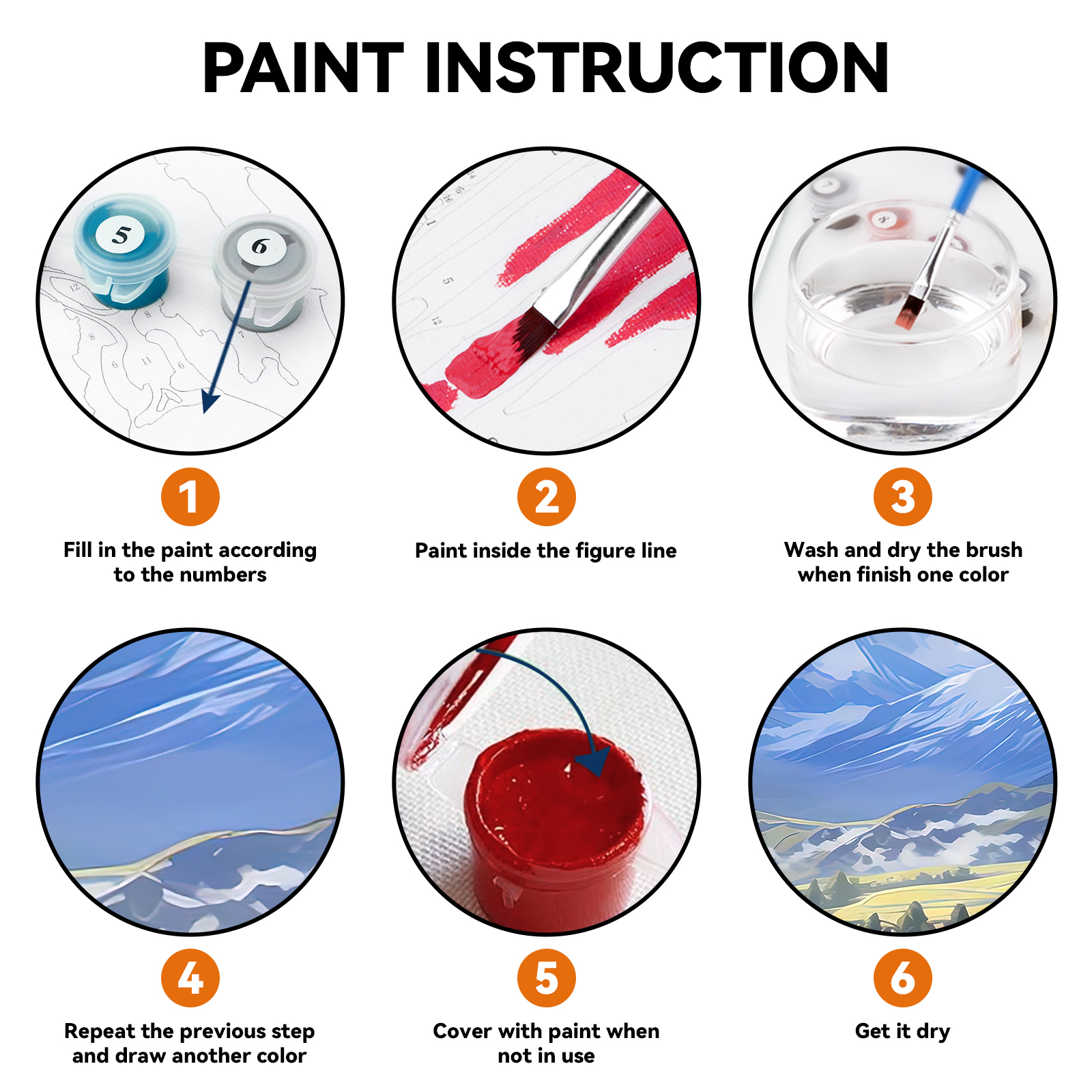 Ginkko Painting By Numbers Adults, DIY Flower with Brushes and Acrylic Paints Hand Painted Oil Painting Canvas for Home Decor, 30×40CM 2 Pack, (Snow Mountain Scenery)