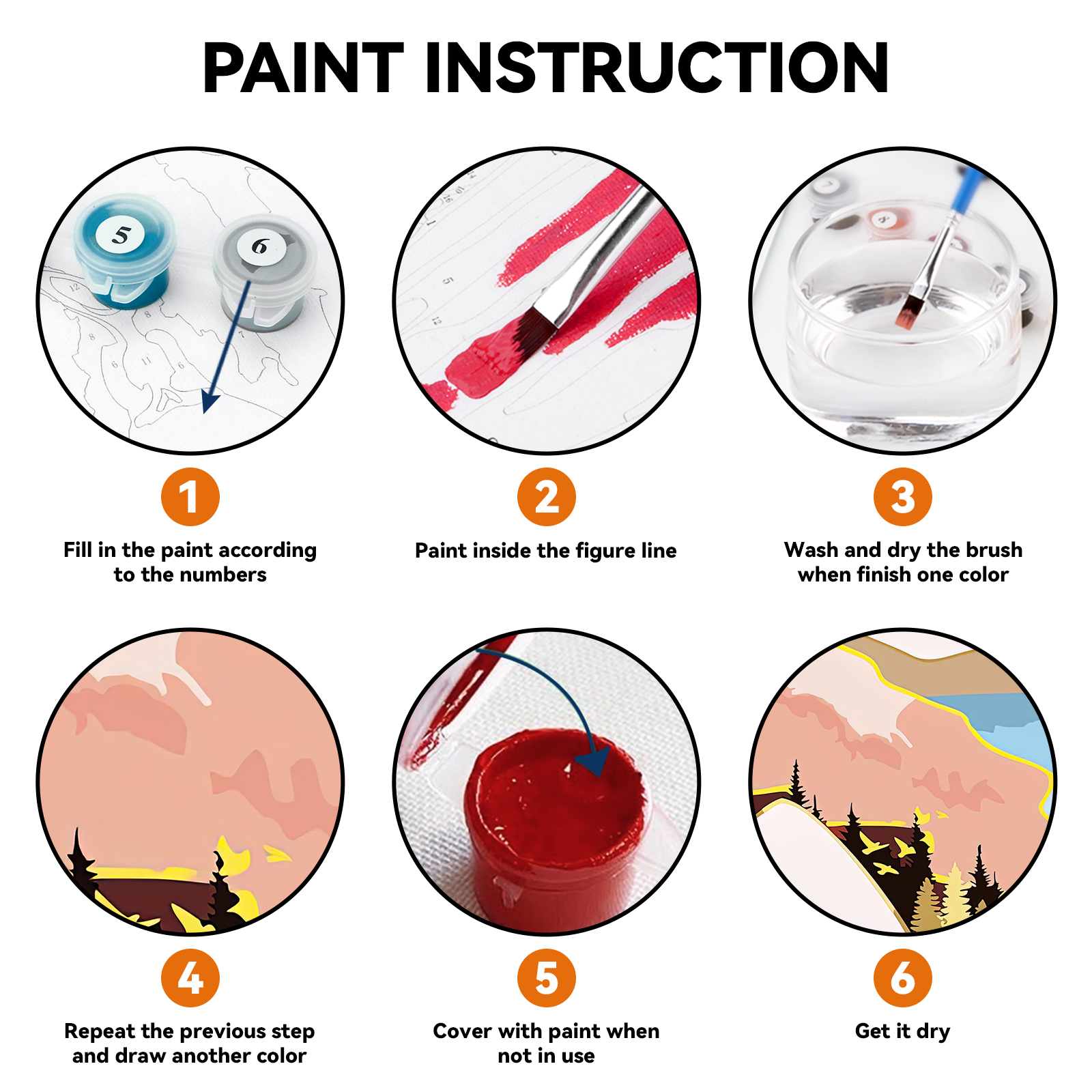 Ginkko Painting By Numbers Adults, DIY Flower with Brushes and Acrylic Paints Hand Painted Oil Painting Canvas for Home Decor, 30×40CM 2 Pack, (Sunset Lake Mountains)