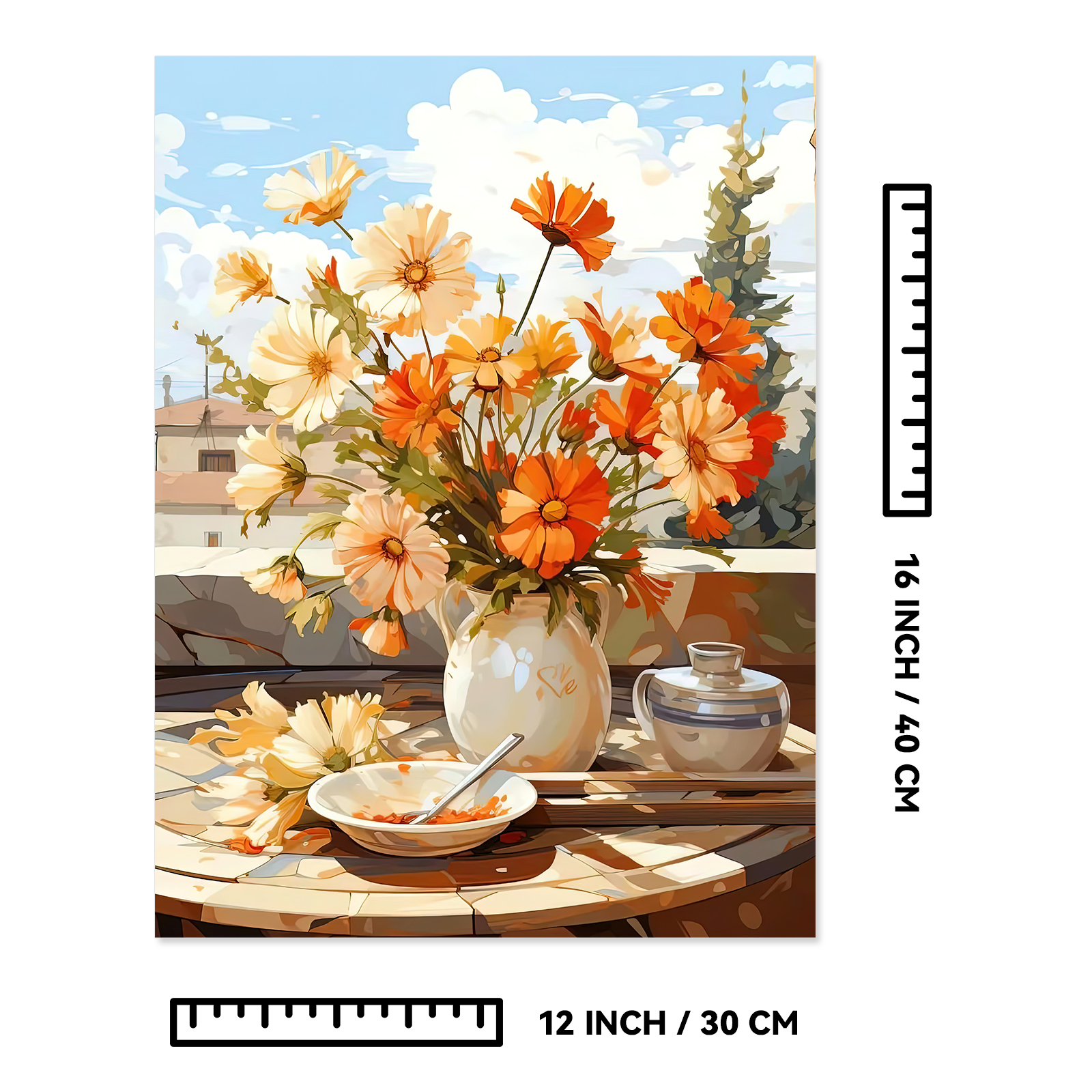 Ginkko Painting By Numbers Adults, DIY Flower with Brushes and Acrylic Paints Hand Painted Oil Painting Canvas for Home Decor, 30×40CM 2 Pack, (Flower 02)