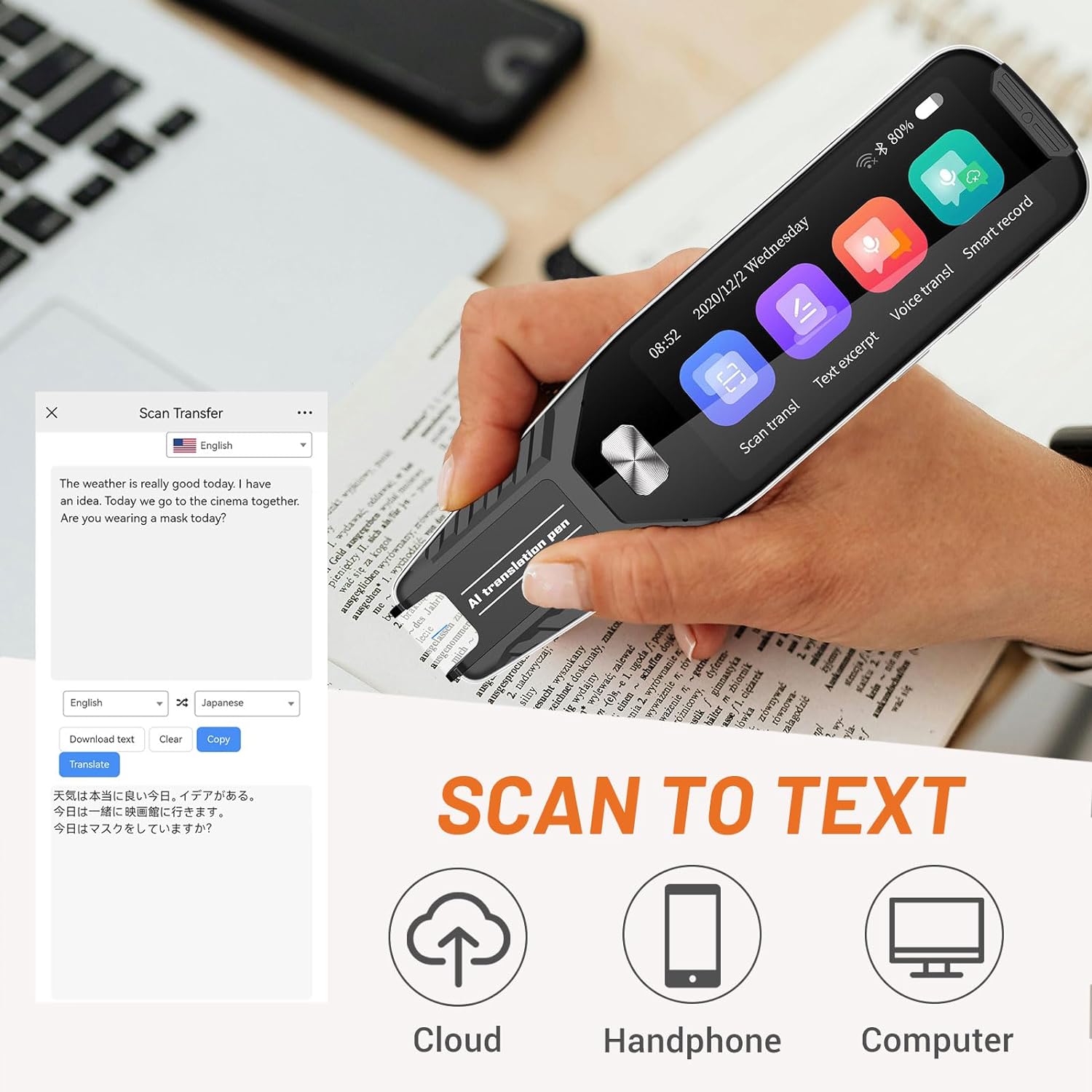 efotiml Pen Scanner, Text to Speech Reader Pen for Dyslexia AI voice