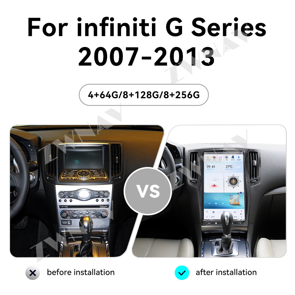 Android 11 8+128GB Tesla Style Stereo For Infiniti G25/G37