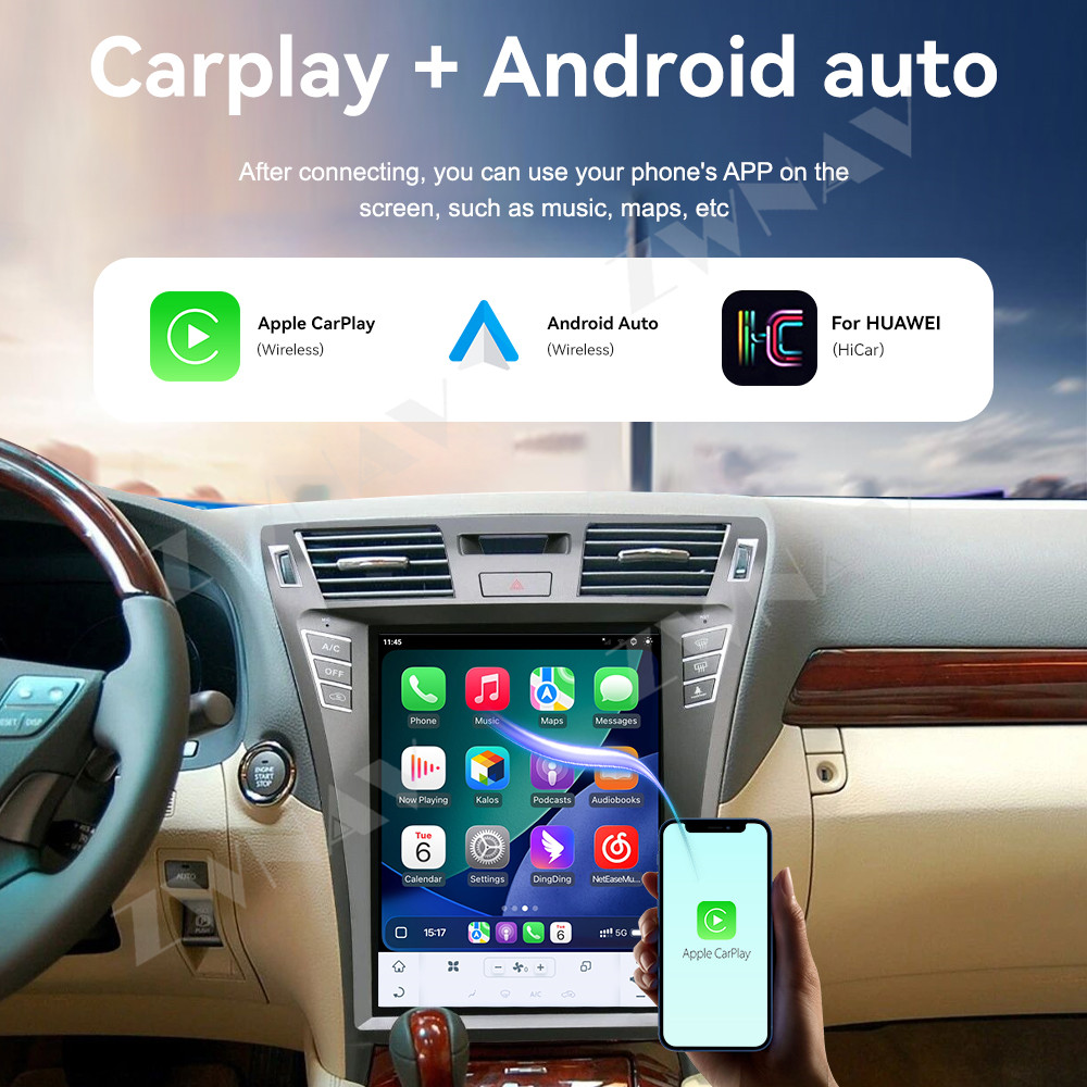 Android 11 Tesla Screen Car Radio Navi For Lexus LS460 LS600 2006