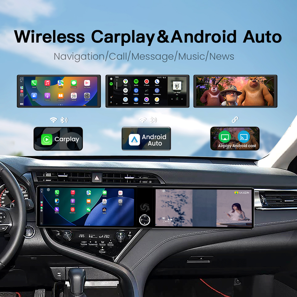 12.3 inch Dual Screen Universal Android 13.0 Car Radio Stereo Unit