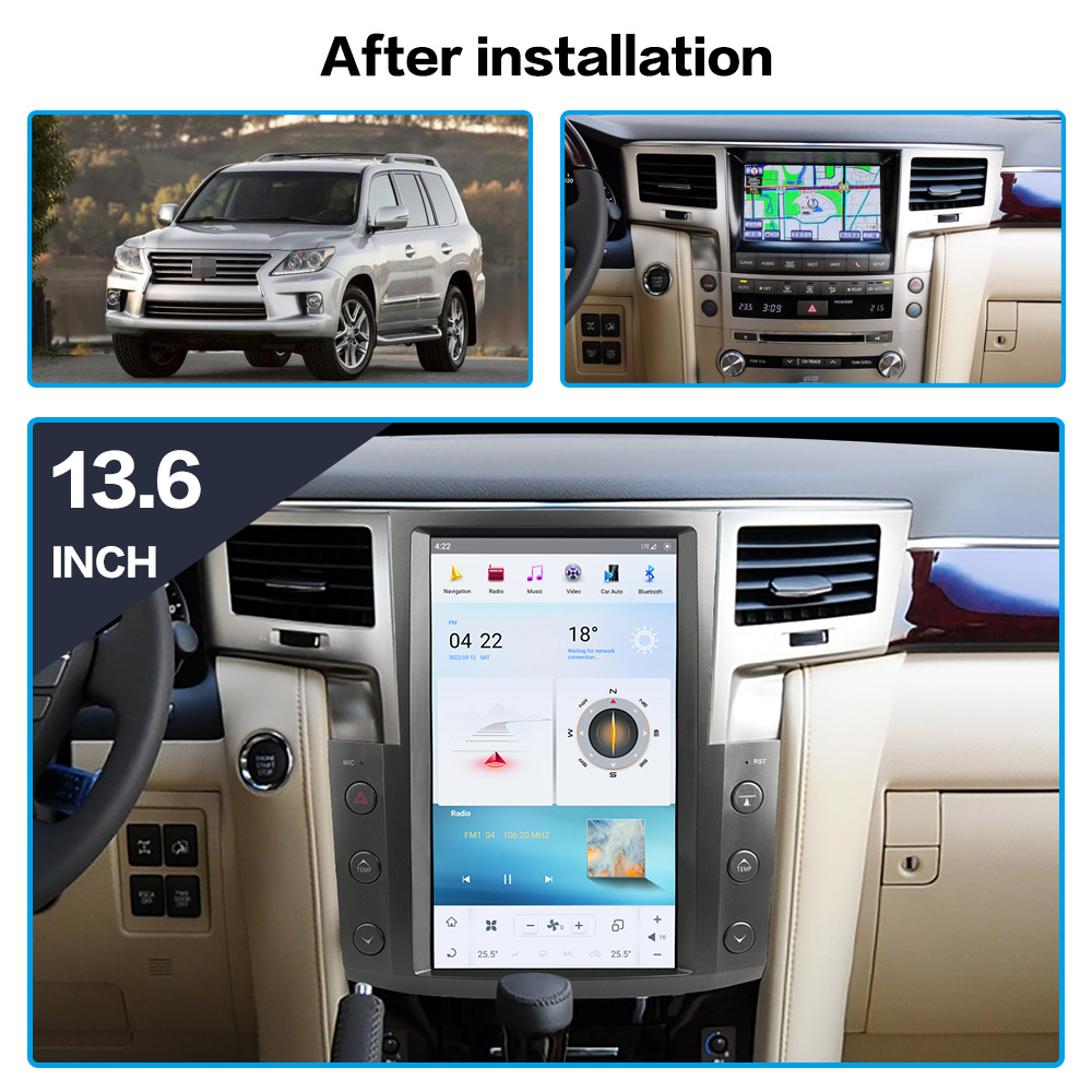 8+256GB Tesla Screen For Lexus LX570 2007-2015 Android 11.0 Car