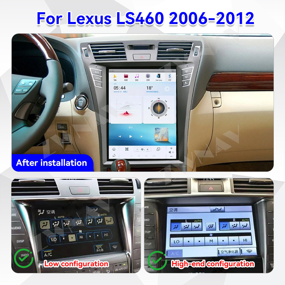 Android 11 Tesla Screen Car Radio Navi For Lexus LS460 LS600 2006