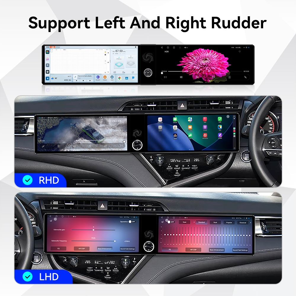 12.3 inch Dual Screen Universal Android 13.0 Car Radio Stereo Unit
