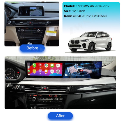 21 inch Dual Screen Car Stereo Upgrade For BMW X5 X6 F15 F16 2014