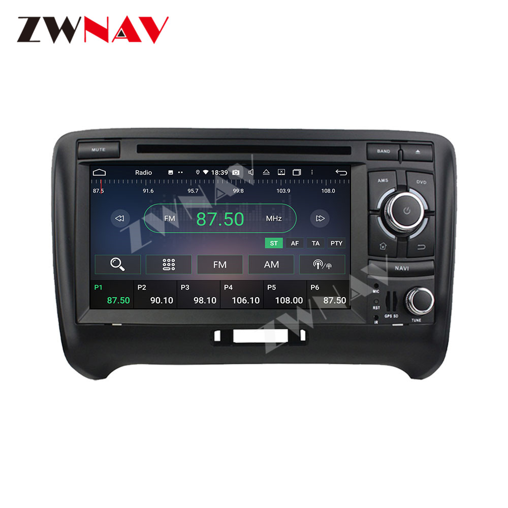Android 9 Dubbele Din Auto Stereo voor Audi TT 2006-2011 HD 7 2G RAM