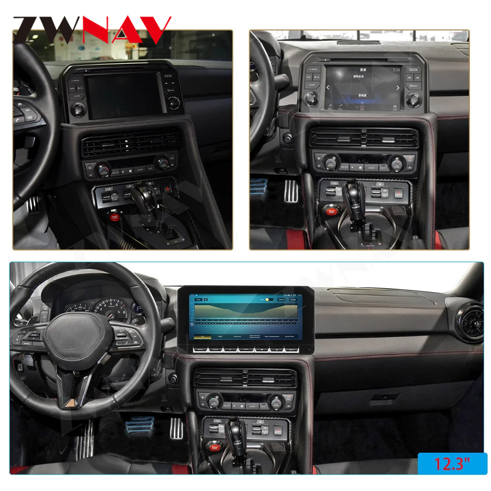 12+256GB 12.3 inch Screen Android 13.0 CarPlay For Nissan Skyline
