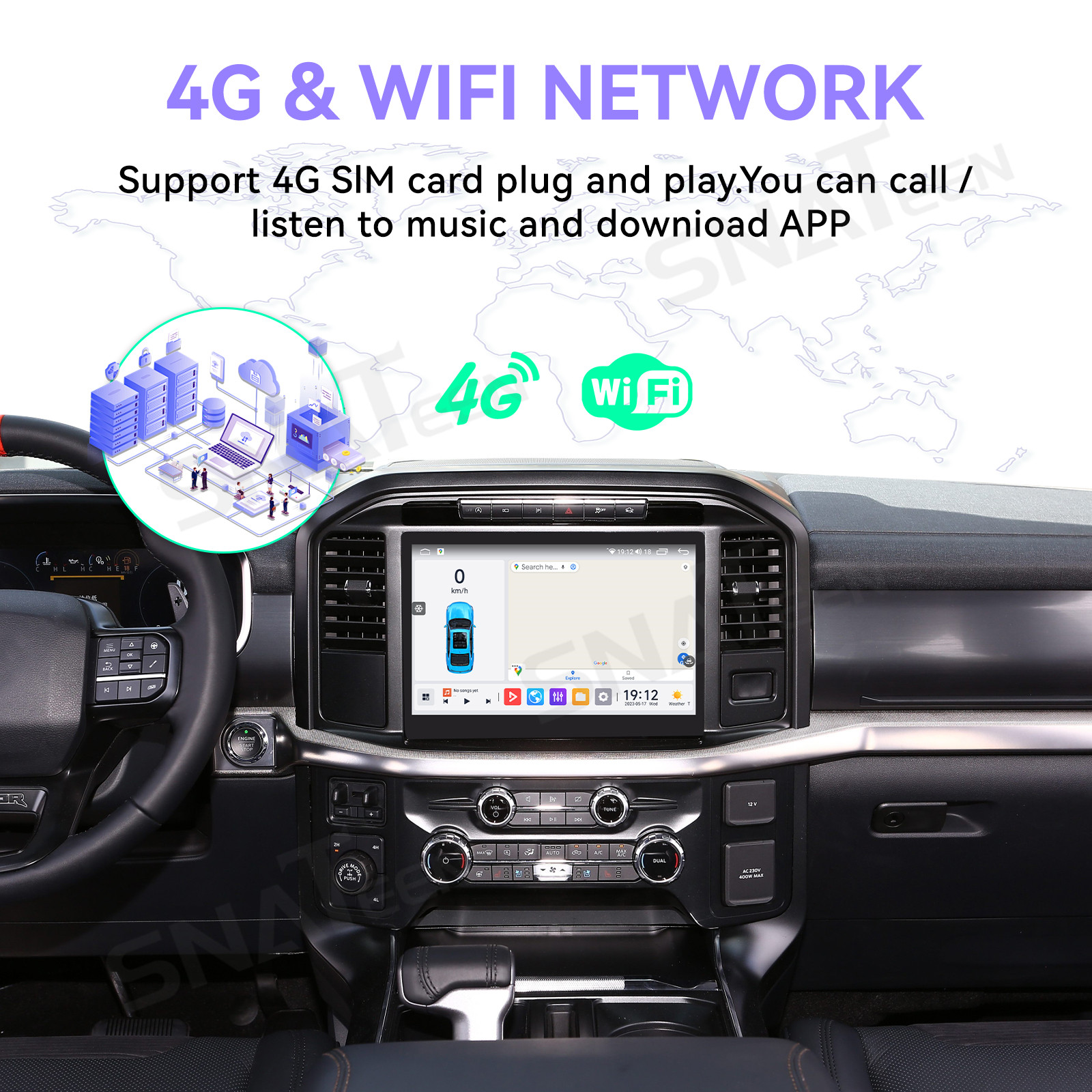 13.3 Inches Touch Screen Android Car Radio Stereo Ford F150 2022