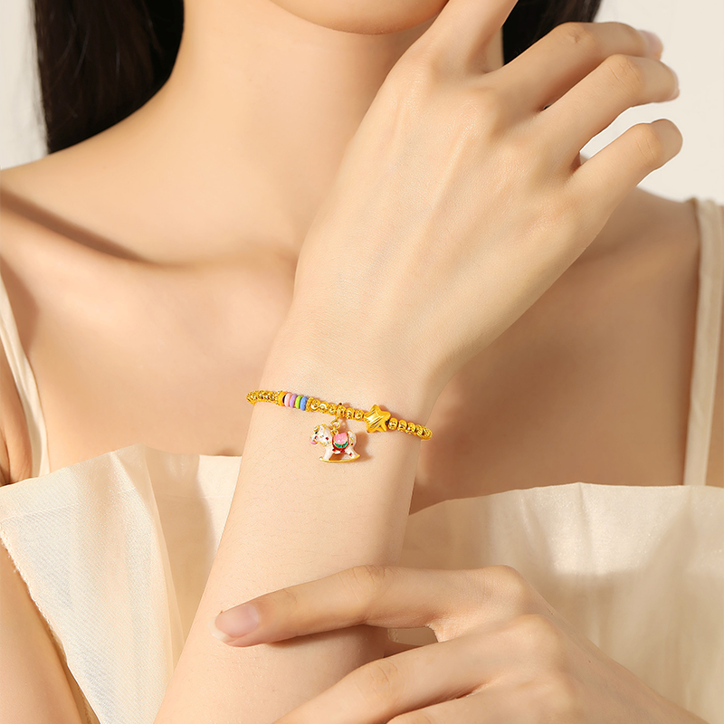 木馬星星・ S925純銀琺瑯手鍊 | 女友禮物推薦