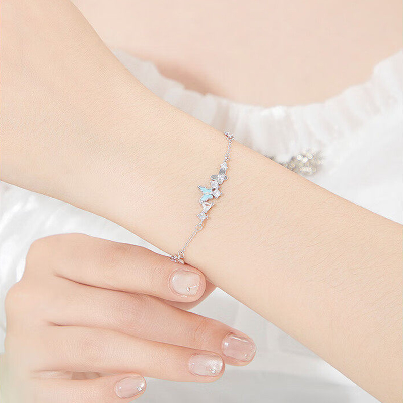 星河蝶夢 · 夜光足銀手鍊 | 女友禮物推薦