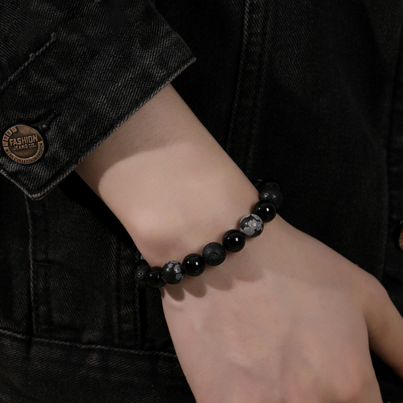 漫步星球 · 男生黑曜石手串 | 男朋友禮物實用 過年送禮推薦