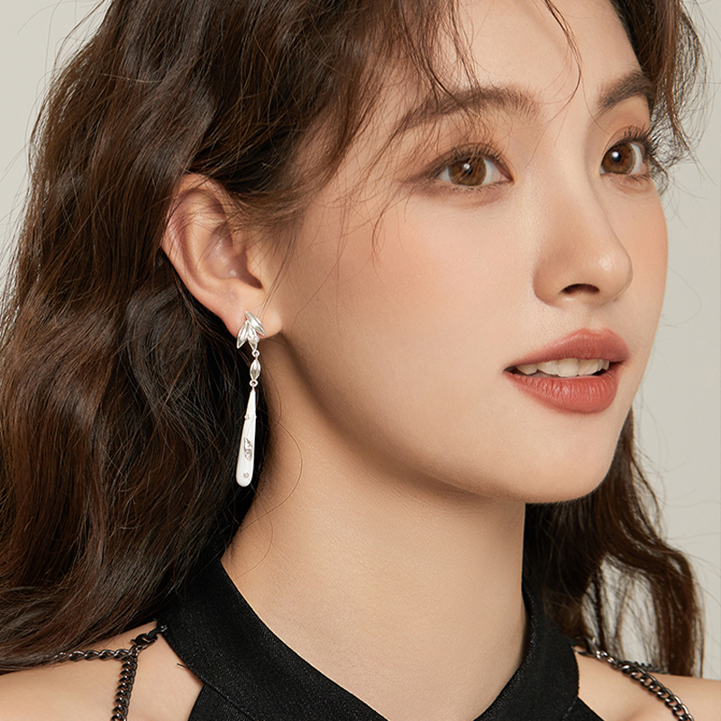 竹影扇韻 · 長款中式竹節折扇耳環 | 生日禮物