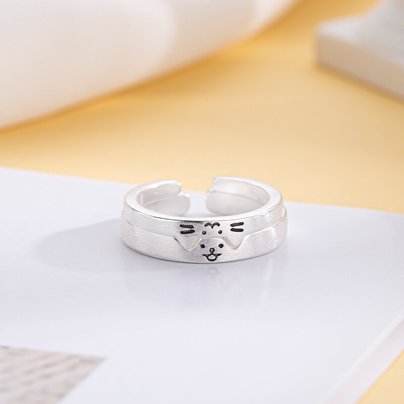 貓狗日記 · 磨砂款情侶對戒 | 情侶交換禮物