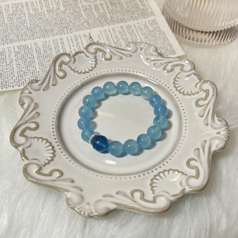 海明月 · 天然海藍寶水晶手串 | 週年紀念禮物