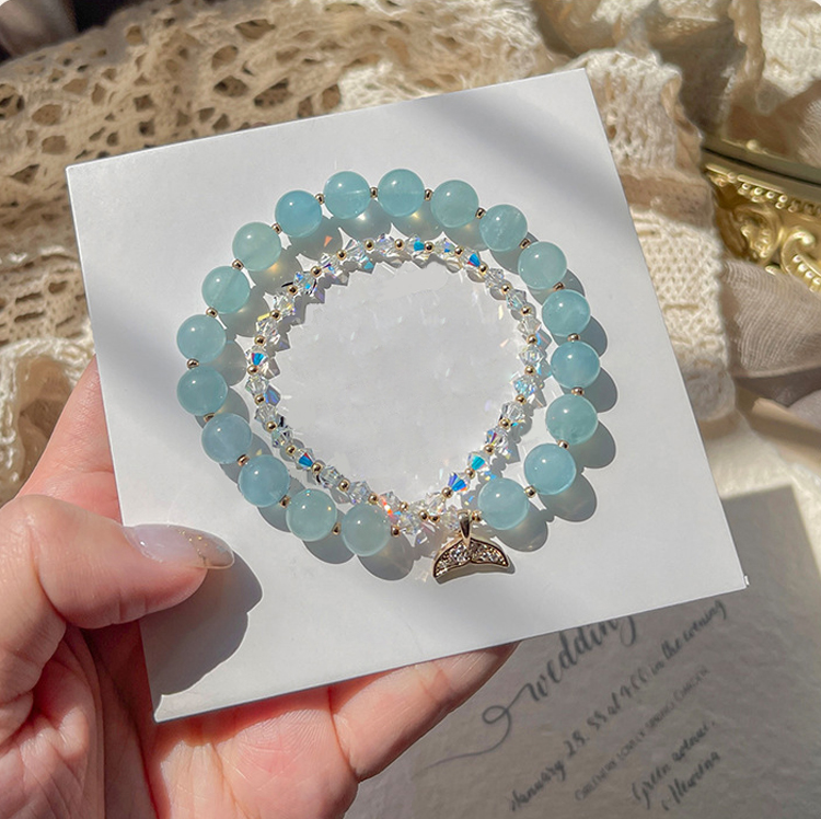 如魚得水 · 天然海藍寶水晶手串 | 送女友禮物排行榜