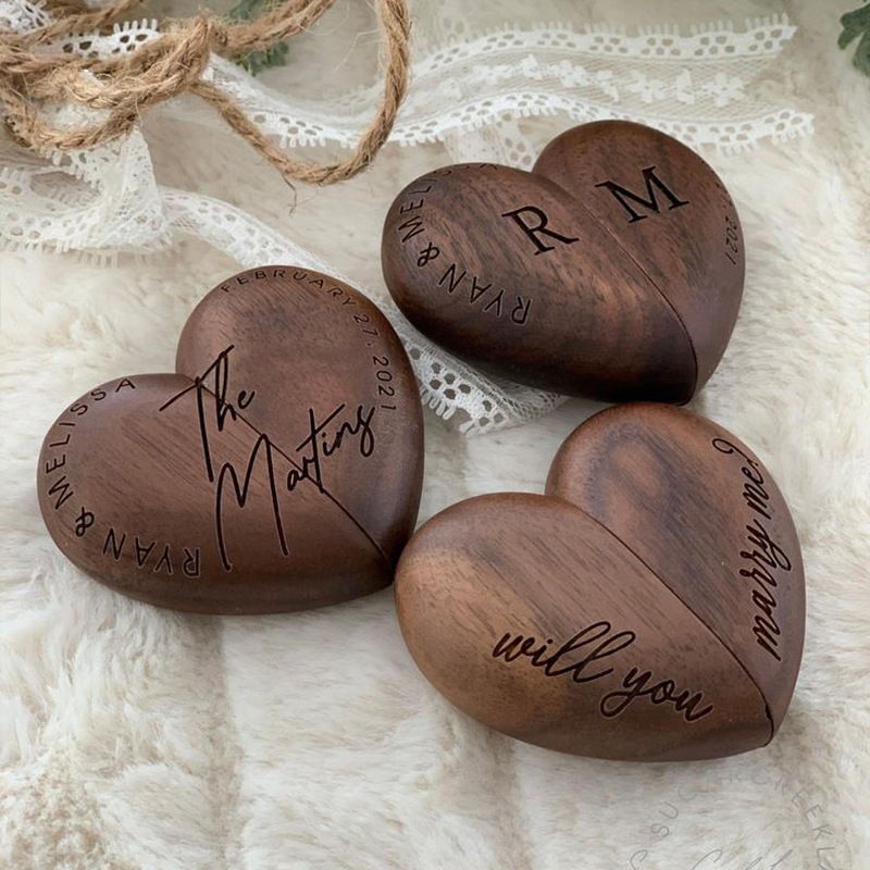 🆕黑胡桃實木戒指盒 推薦 