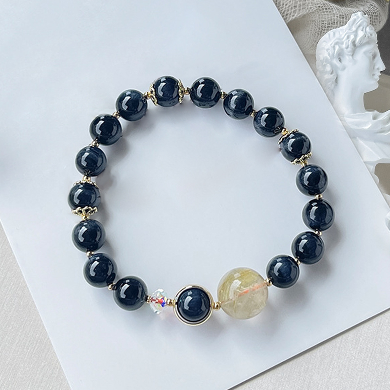 帝王之石· 藍虎眼天然水晶手串 |辟邪和助事業