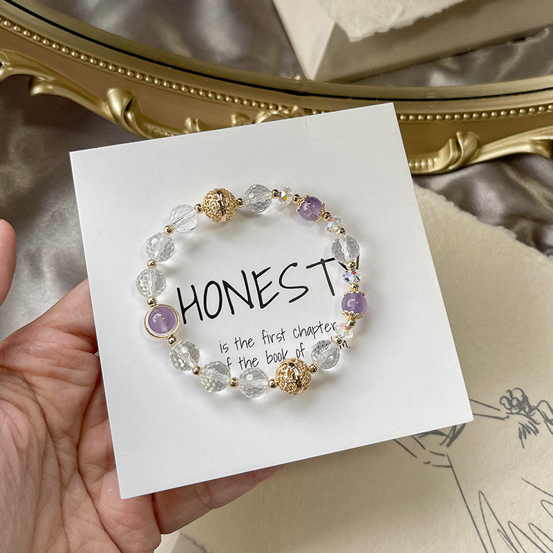 薰衣草 · 白水晶紫玉天然水晶手串 |智慧和靈性