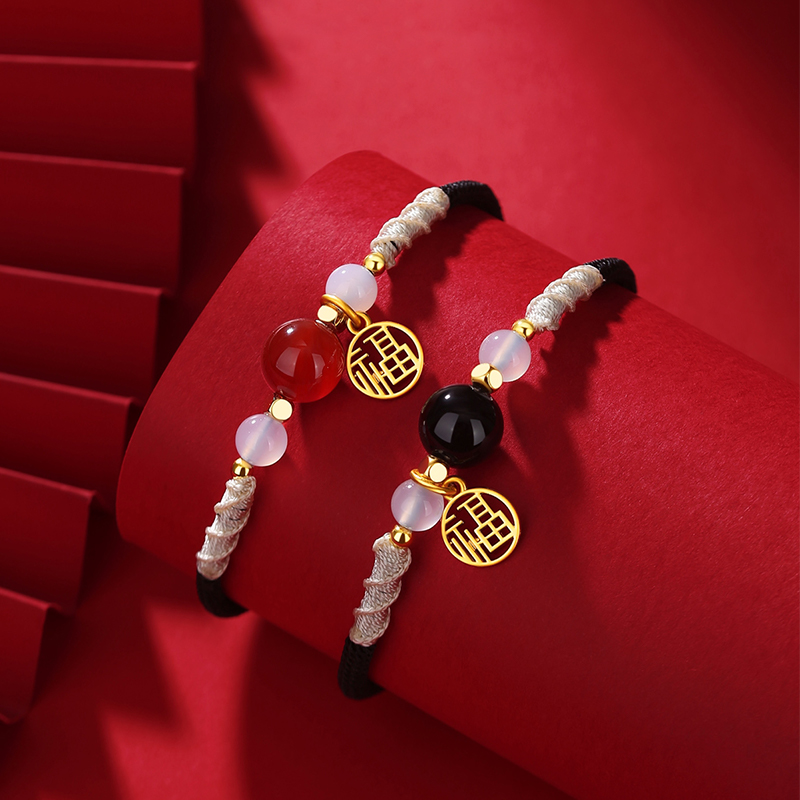 轉運小福珠 · 瑪瑙情侶手繩 | 手工編織可客製 
