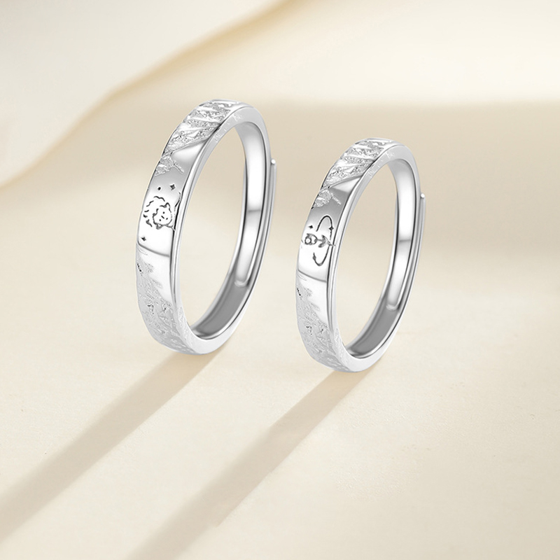 小王子与玫瑰 · 情侶純銀對戒丨情侶紀念禮物