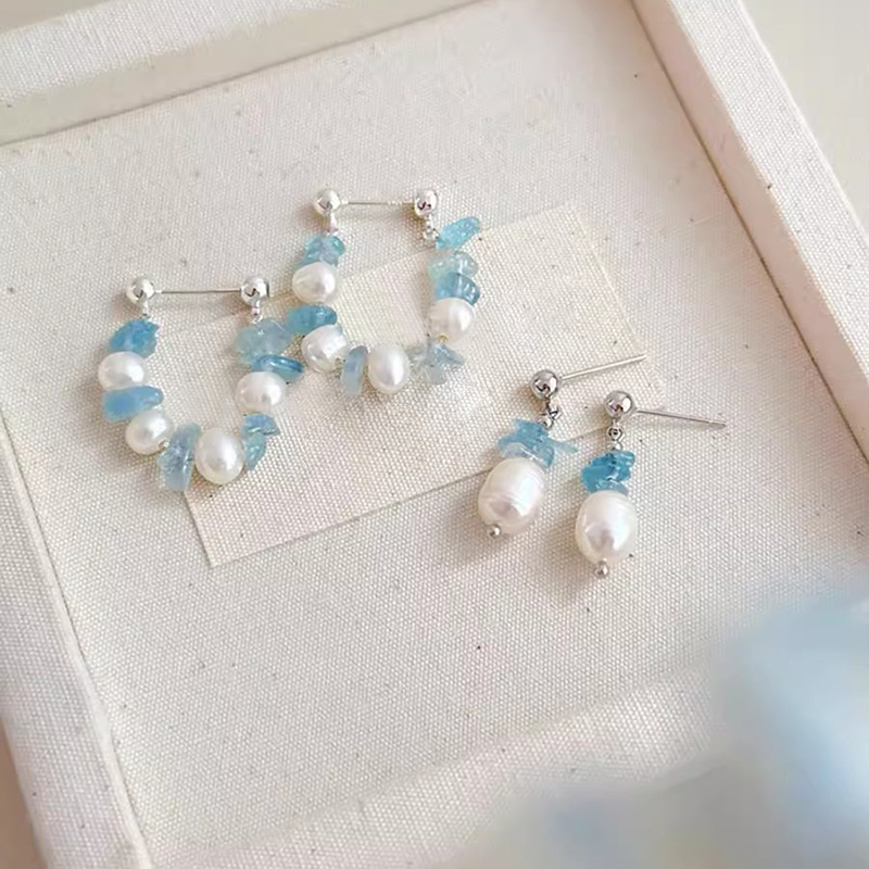 淺藍回憶珍珠耳釘 | 送女友禮物